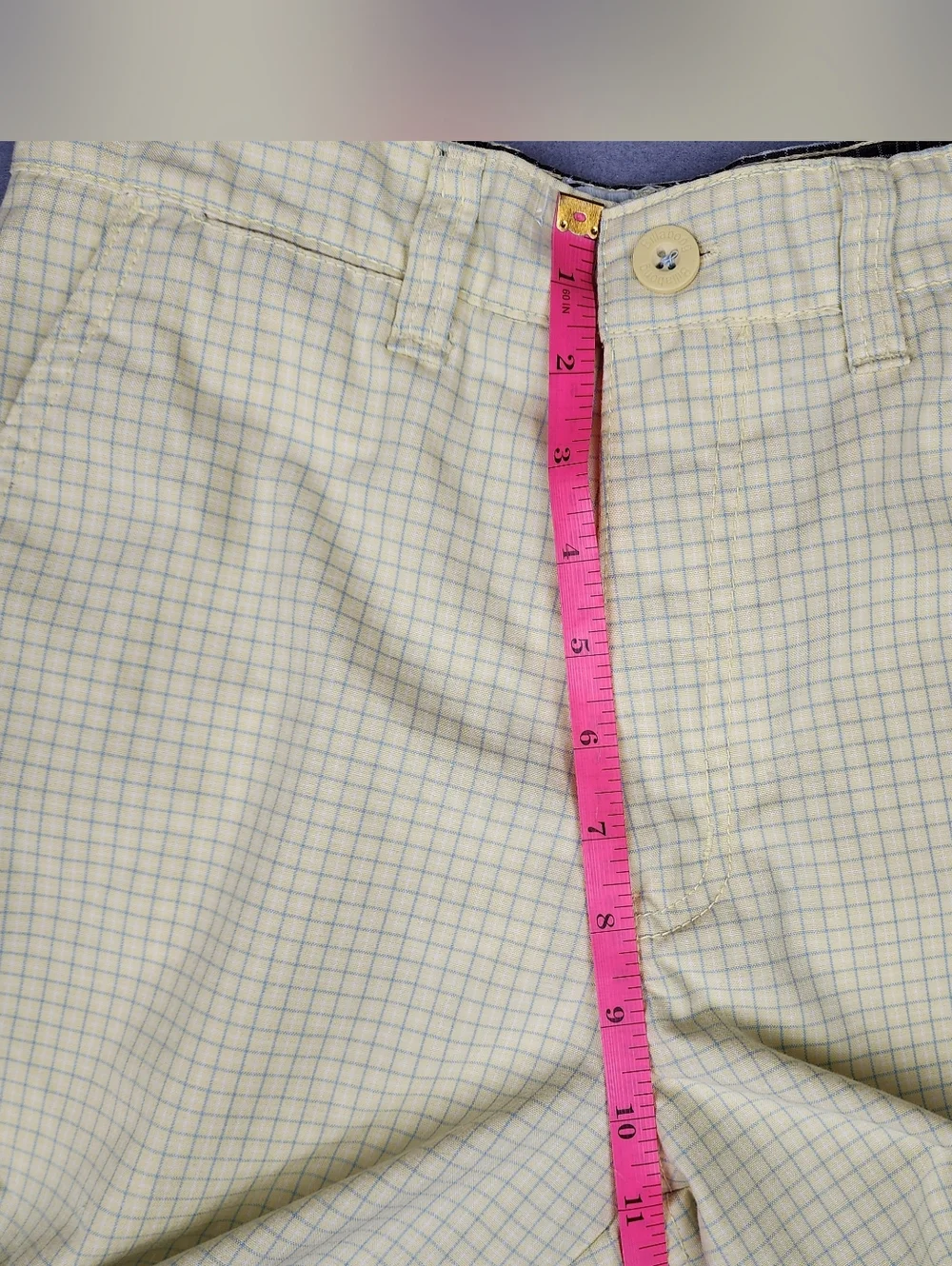 Billabong Light Yellow And Blue Checkered Men's Shorts Streetwear Y2K